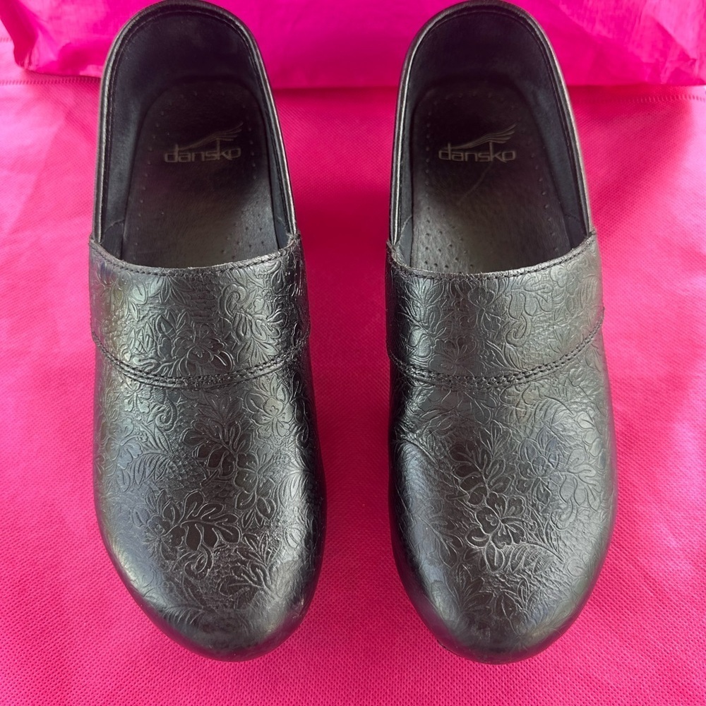 Dansko Black Professional Mules Smooth Leather Finish
